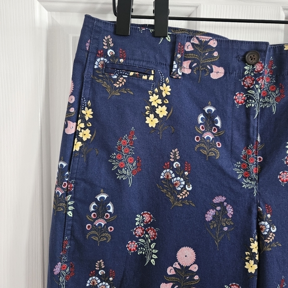 NWT Talbots Wide Ankle Twill Pants- Floral Radiance - Picture 3 of 8